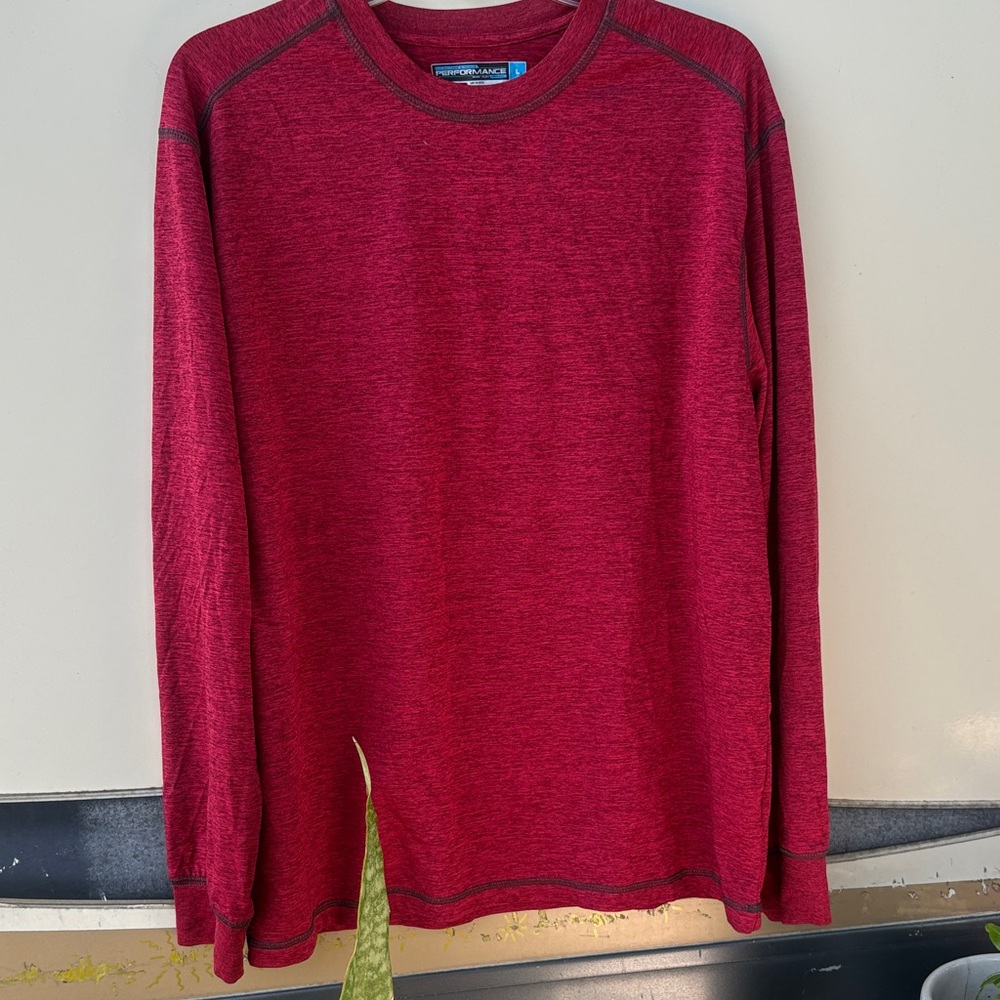 Kirkland Signature Men's Maroon Long Sleeve Tee